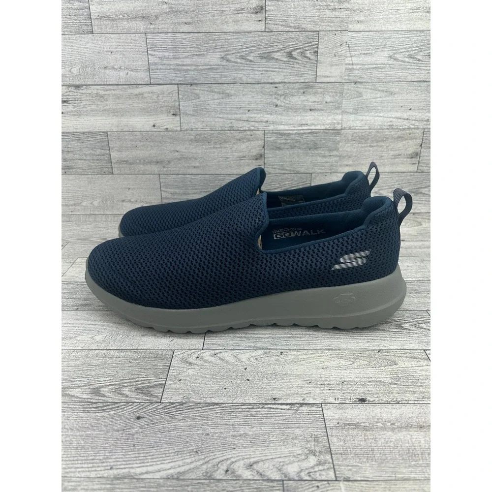 Skechers Go Walk Max Men Navy Grey Slip‎ On Walking Shoes 54600 Size 9.5